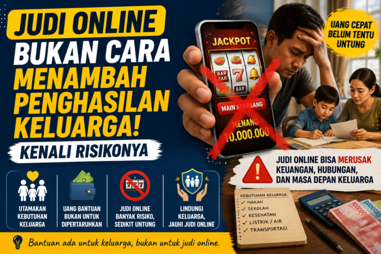 Judi Online Bukan Cara Menambah Penghasilan Keluarga